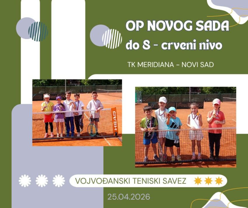 OP Novog Sada do 8 g. – dečaci i devojčice – TK Meridiana, Novi Sad – 25.04.26.