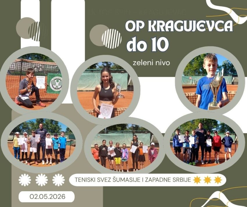 OP Kragujevca do 10 g. (zeleni nivo) – devojčice i dečaci – TK Top spin, Kragujevac – 04.05.2026.