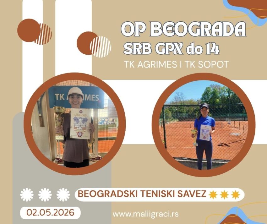 Natalija i Feng najbolje na SRB GPX za juniorke do 14 g. – TK Agrimes i TK Sopot, Beograd – 02.05.2026.